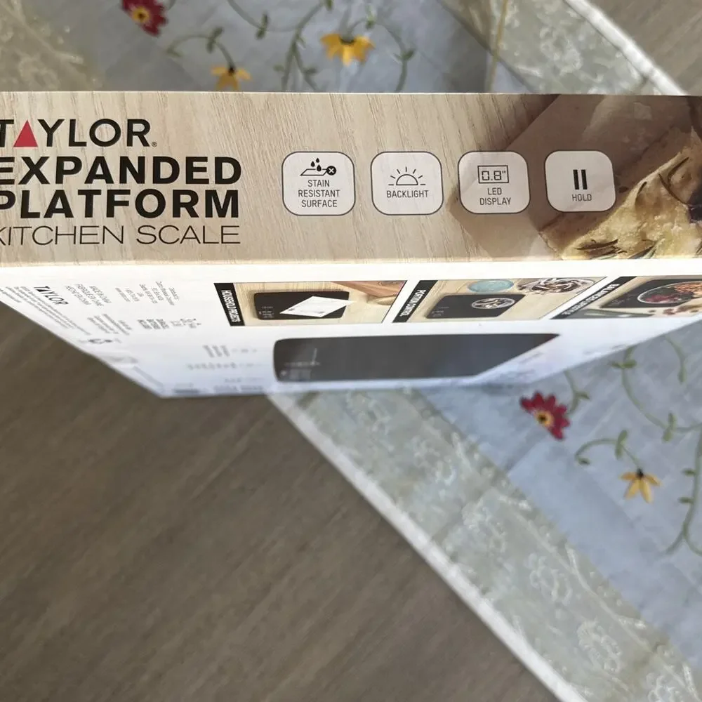 Taylor Waterproof Digital Kitchen Scale 30 lb Capacity Expanded Platform – New